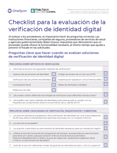 Checklist para la evaluación de la verificación de identidad digital
